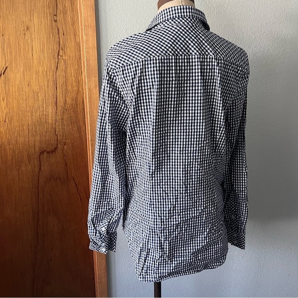VINEYARD VINES sz 10 Classic Navy Gingham Long Sleeve Button Down - Picture 4 of 8